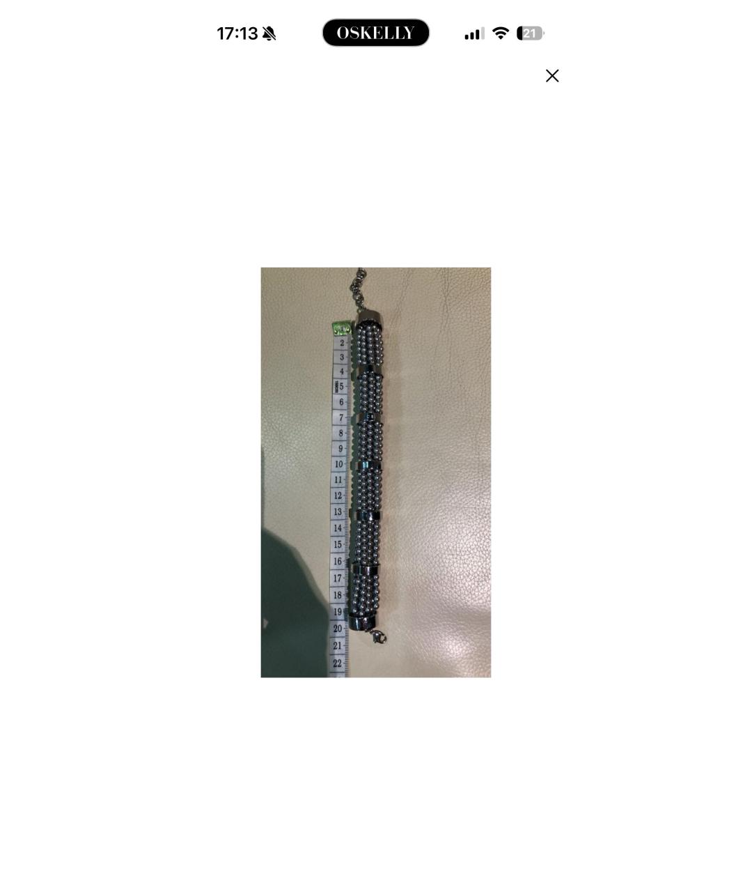 CELINE Серебрянный металлический браслет, фото 6