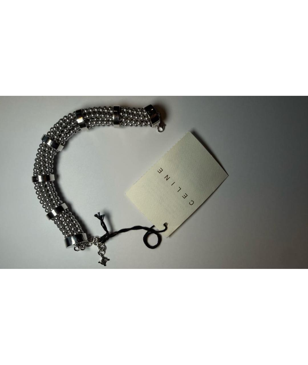 CELINE Серебрянный металлический браслет, фото 7