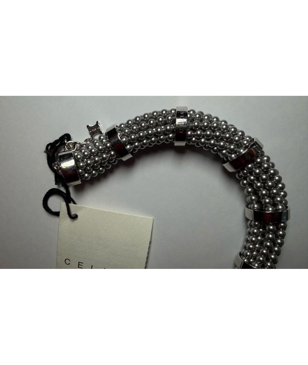 CELINE Серебрянный металлический браслет, фото 2