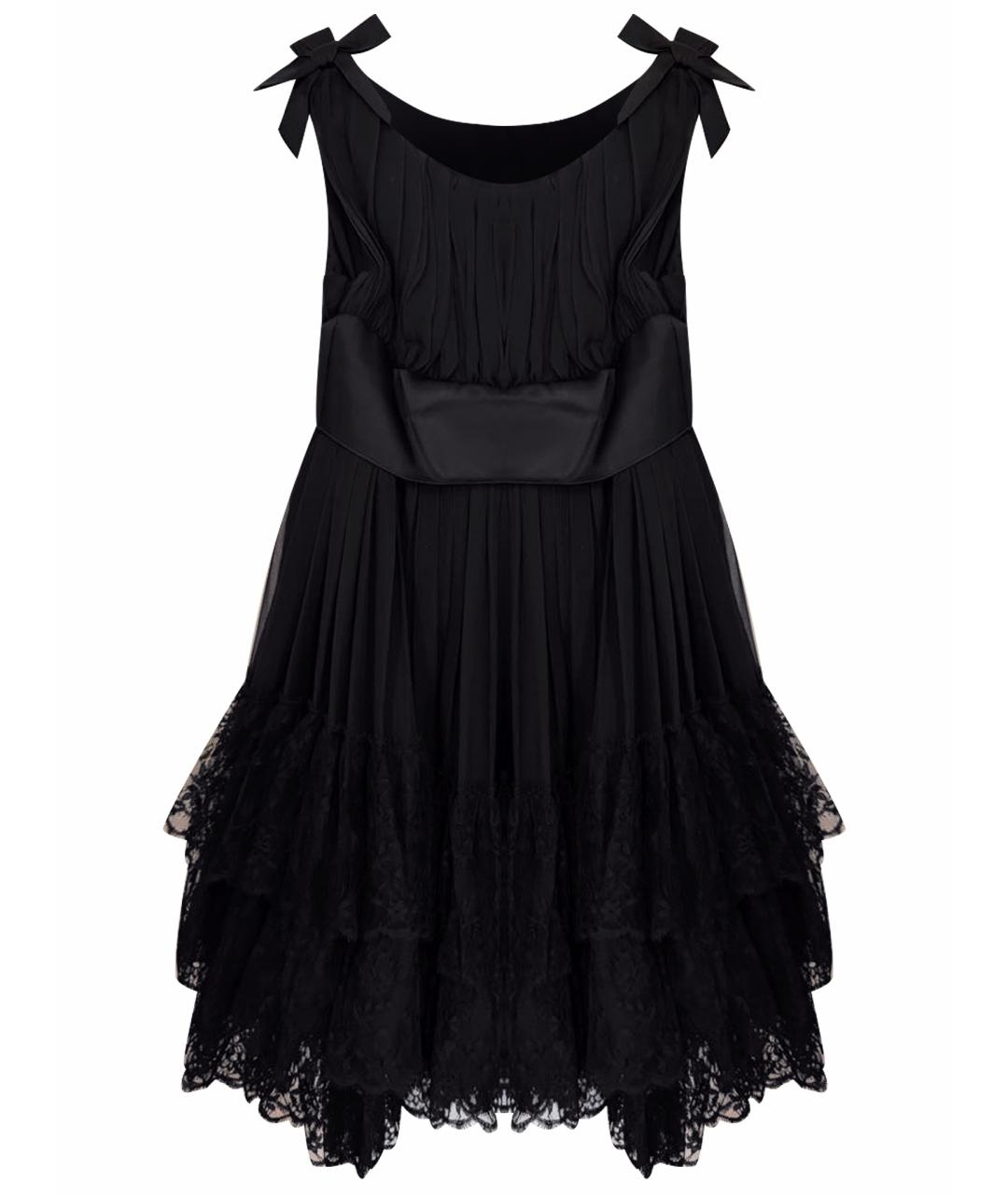 BALENCIAGA Черное шелковое коктейльное платье, фото 1