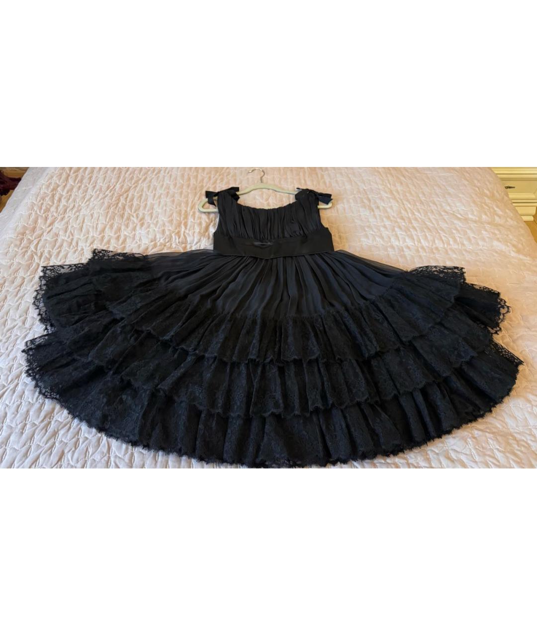 BALENCIAGA Черное шелковое коктейльное платье, фото 5