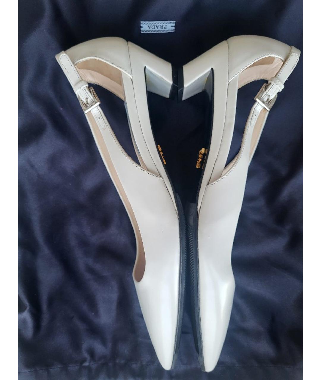 PRADA Белые кожаные туфли, фото 7