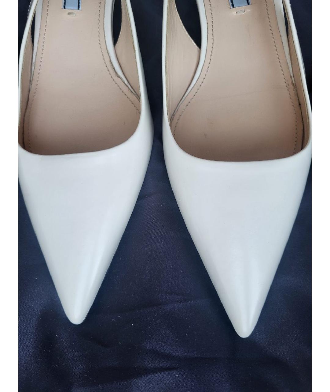 PRADA Белые кожаные туфли, фото 9