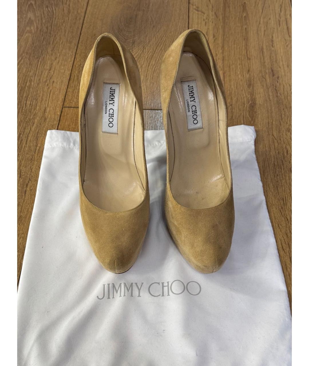 JIMMY CHOO Бежевые замшевые туфли, фото 2