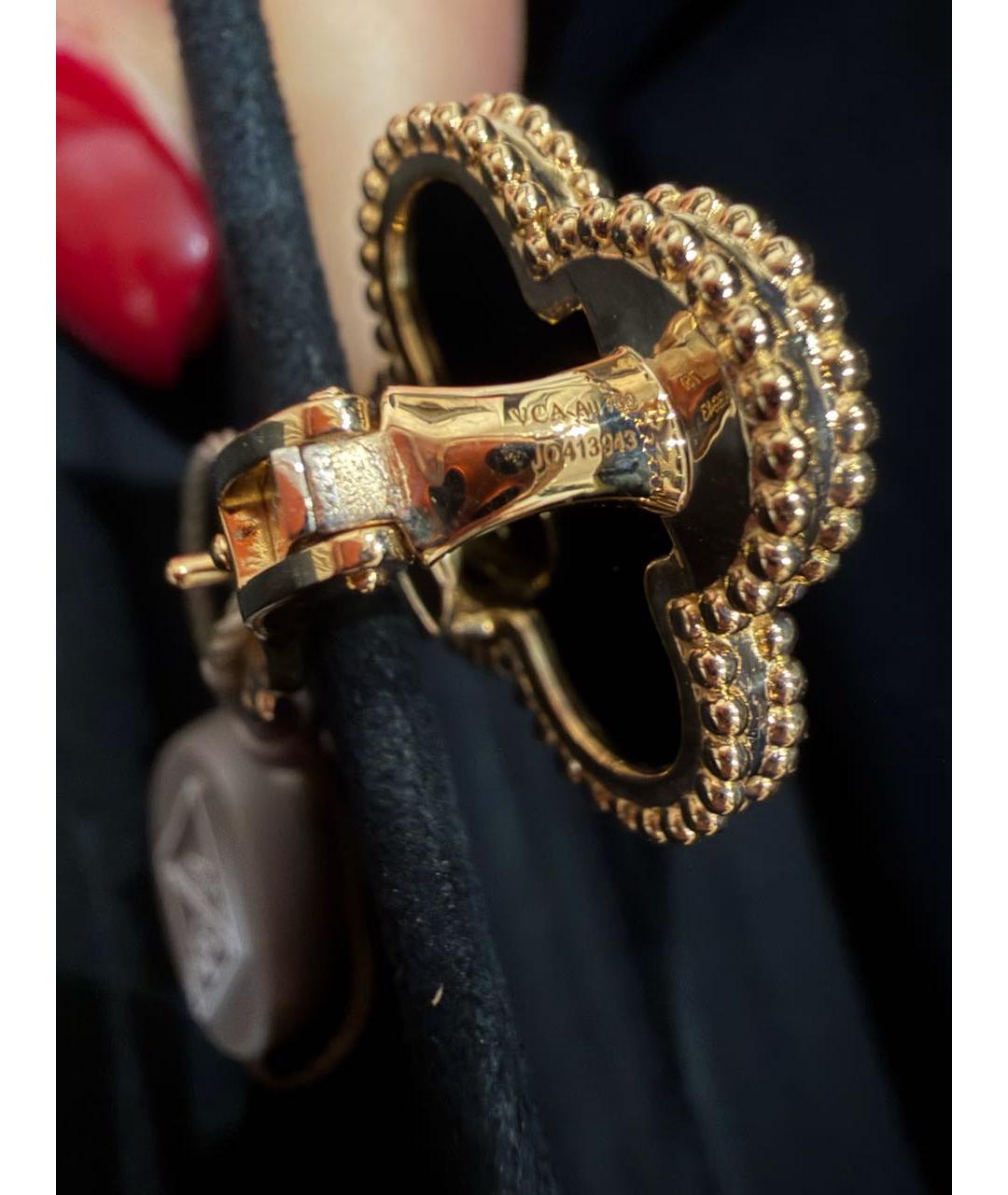 VAN CLEEF & ARPELS Черные серьги из желтого золота, фото 4