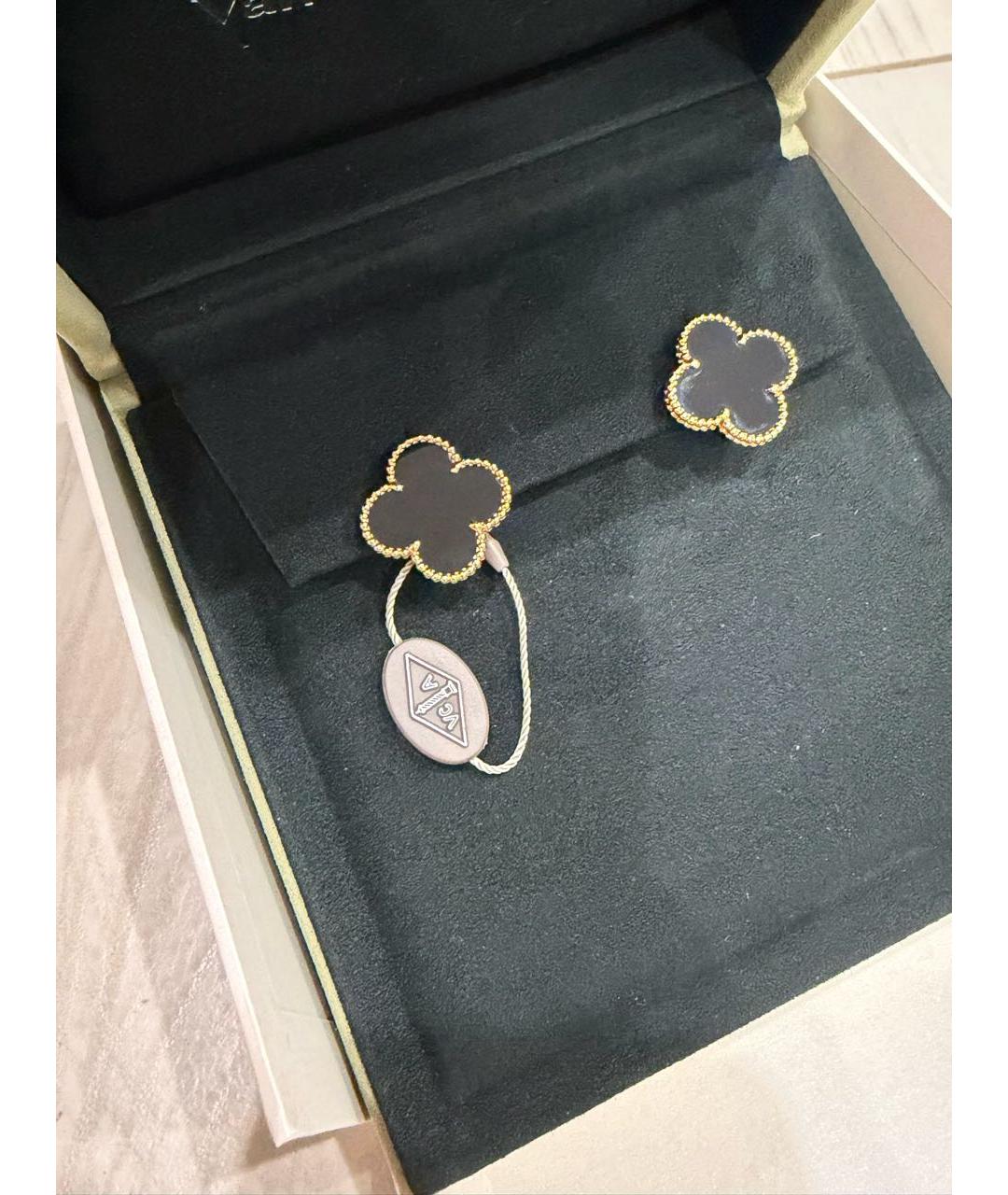 VAN CLEEF & ARPELS Черные серьги из желтого золота, фото 3