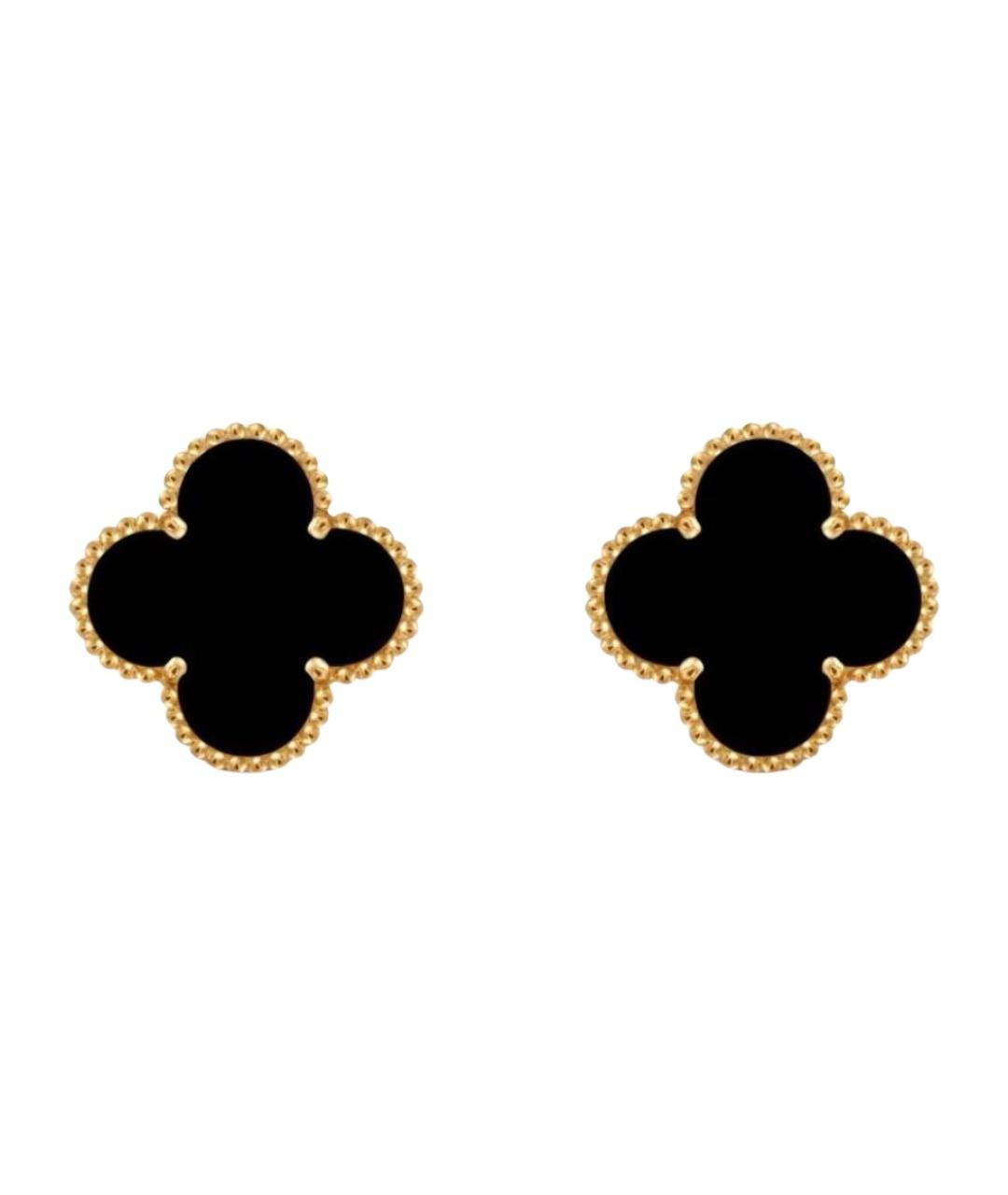 VAN CLEEF & ARPELS Черные серьги из желтого золота, фото 1