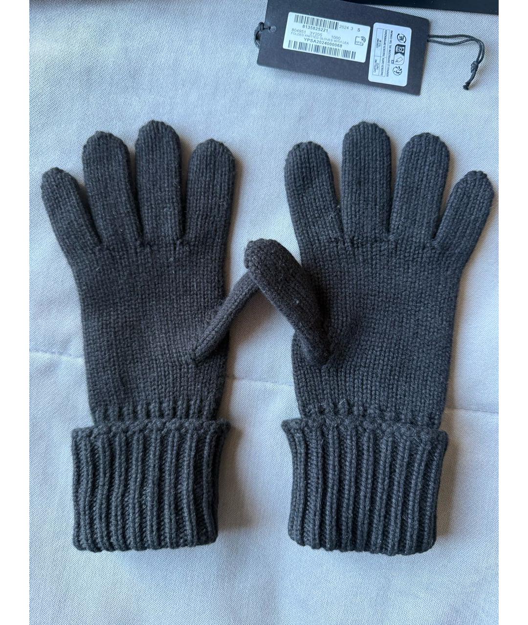 SAINT LAURENT Черные кашемировые перчатки, фото 4