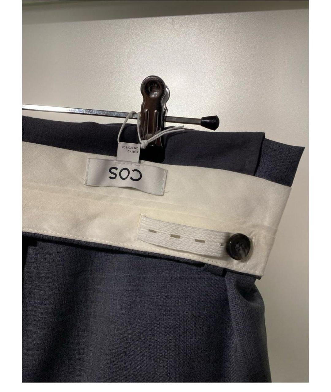 COS Серые шерстяные брюки широкие, фото 7