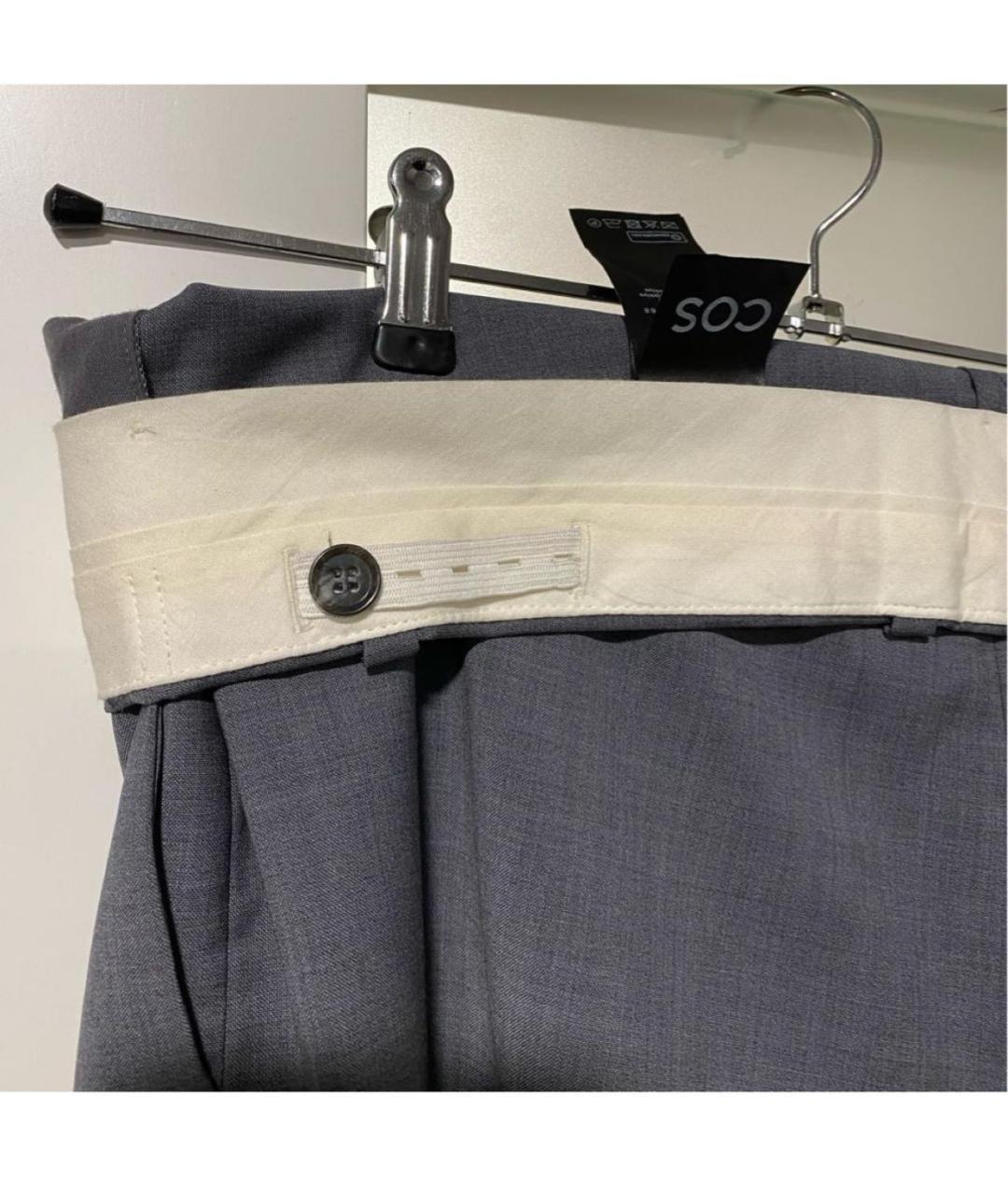 COS Серые шерстяные брюки широкие, фото 8