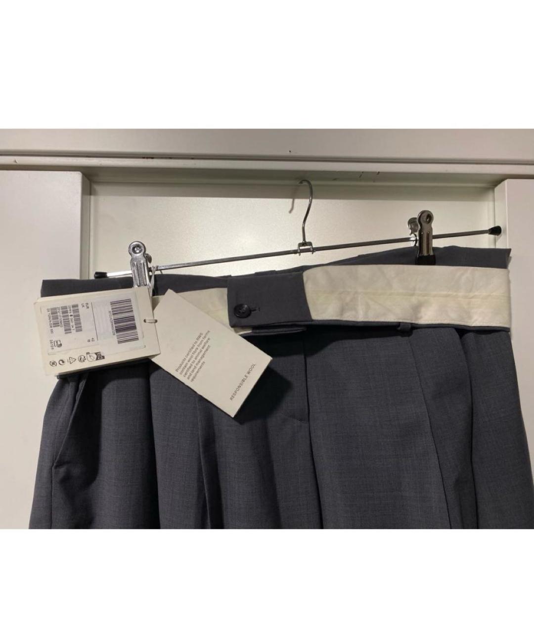 COS Серые шерстяные брюки широкие, фото 4