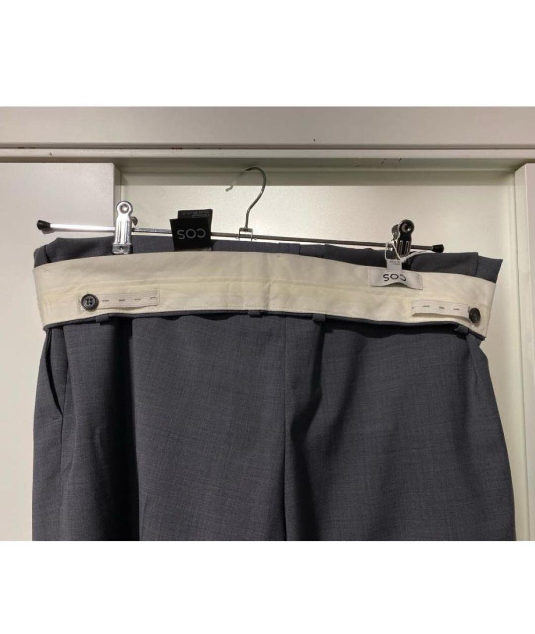 COS Серые шерстяные брюки широкие, фото 3