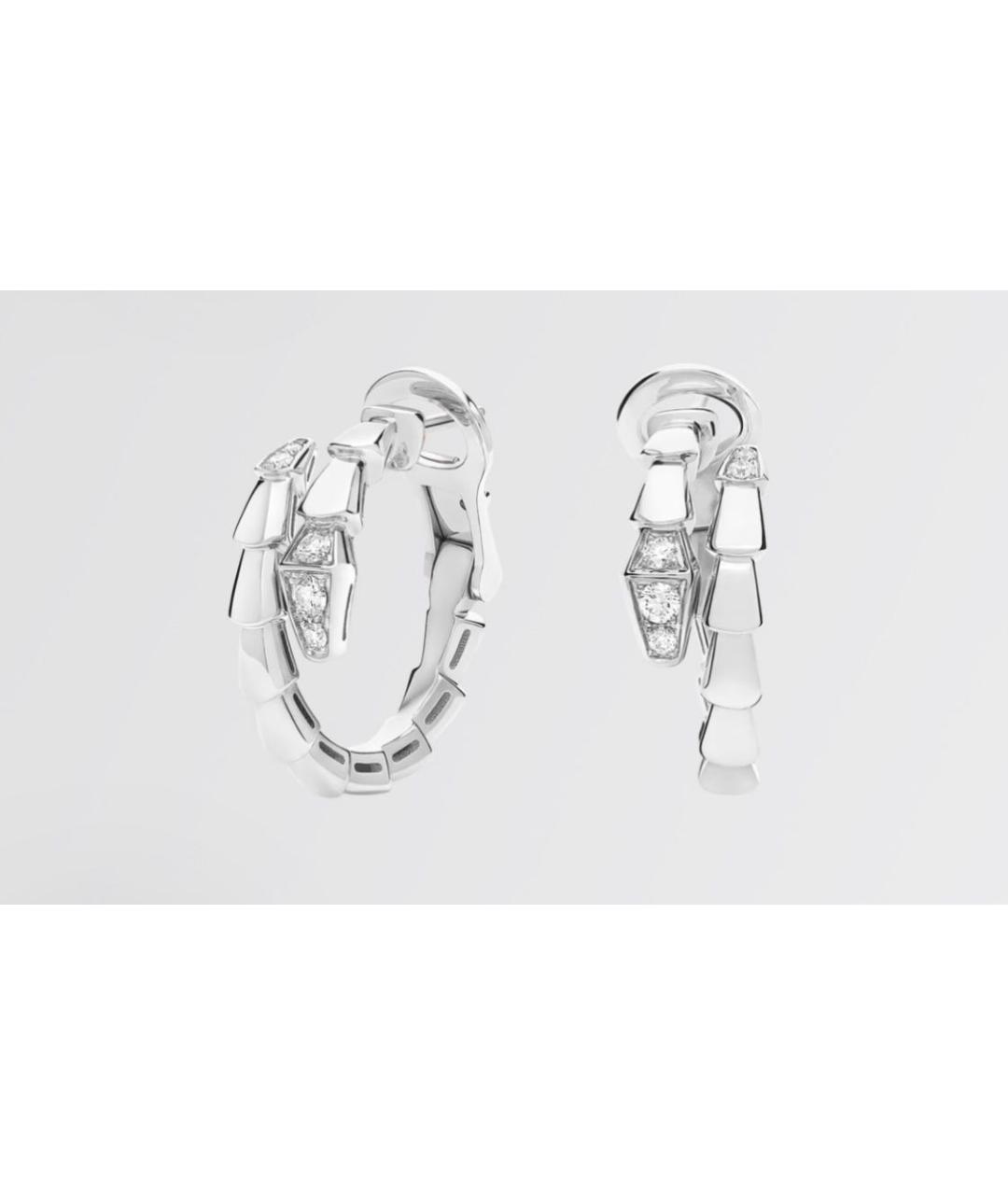 BVLGARI Серебряные серьги из белого золота, фото 4