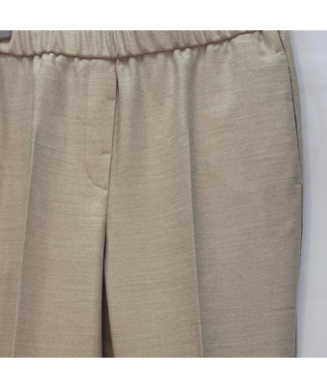 PESERICO Бежевые кашемировые прямые брюки, фото 3