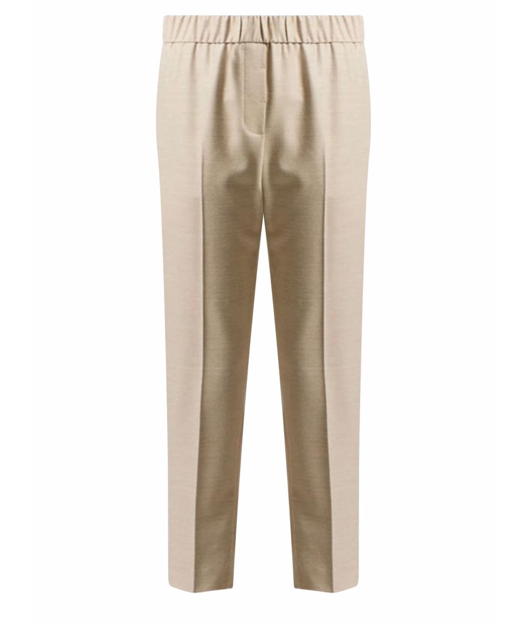 PESERICO Бежевые кашемировые прямые брюки, фото 5