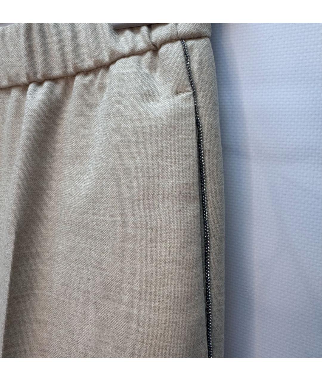 PESERICO Бежевые кашемировые прямые брюки, фото 4