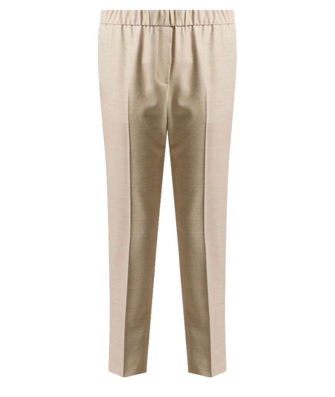 PESERICO Бежевые кашемировые прямые брюки, фото 1