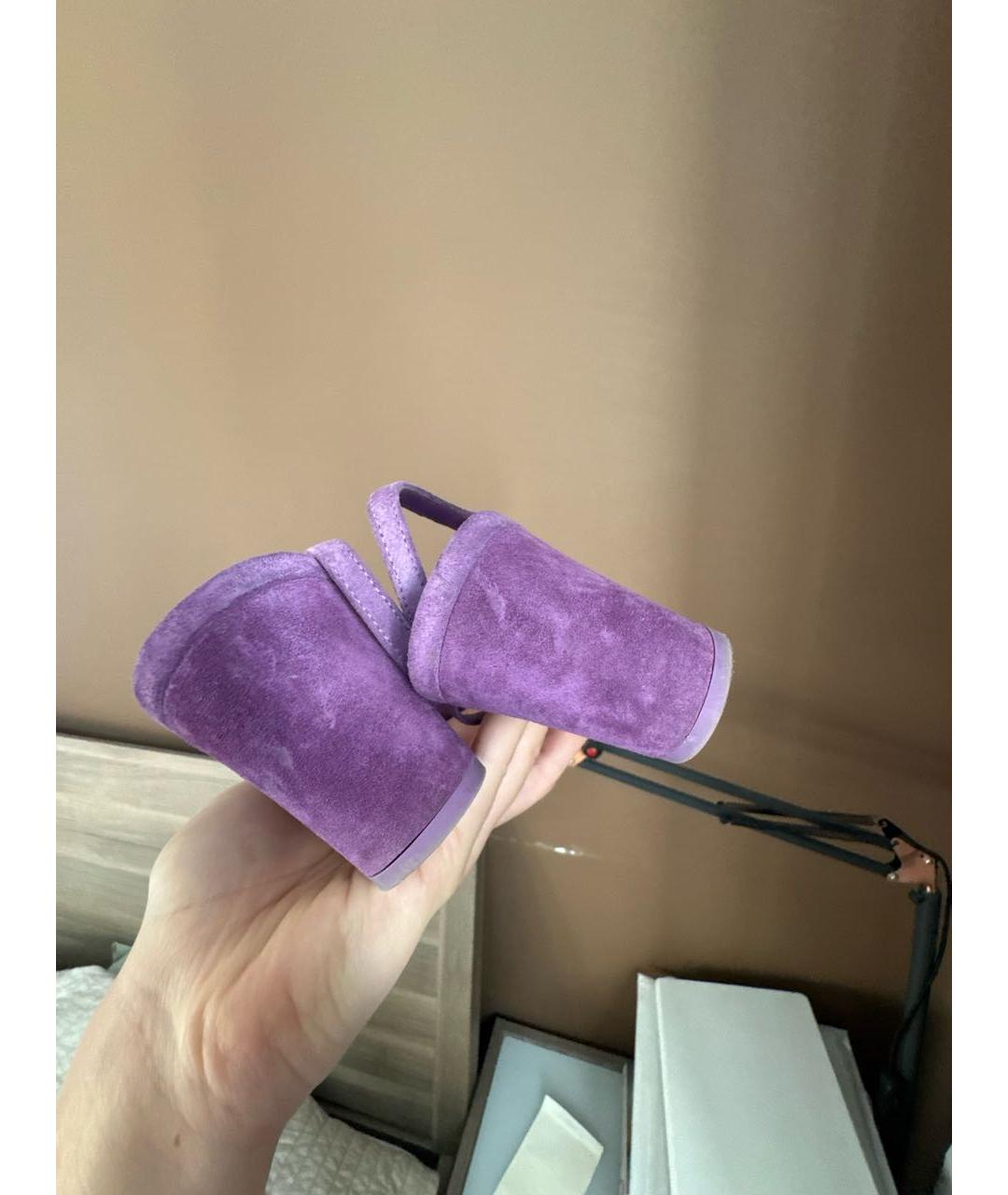 CHANEL Фиолетовые замшевые туфли, фото 7
