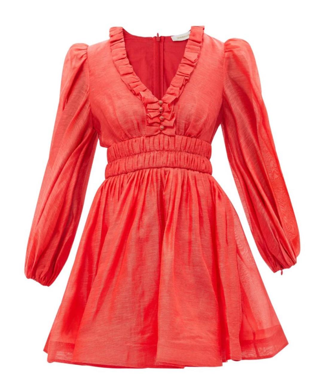 ZIMMERMANN Красное льняное платье, фото 8