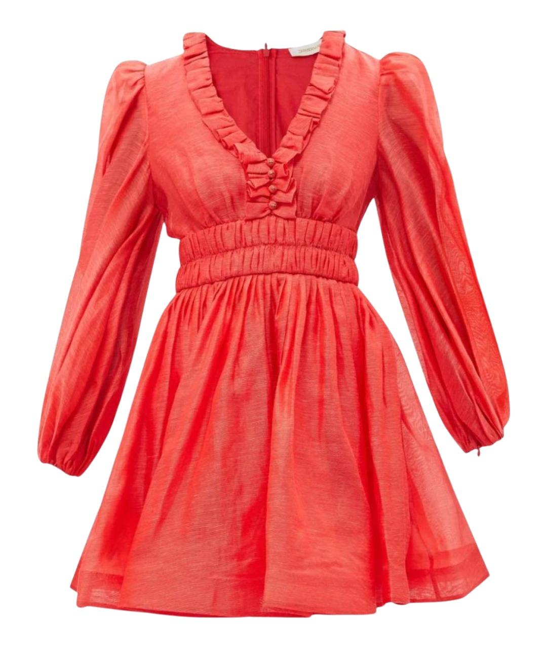 ZIMMERMANN Красное льняное платье, фото 1