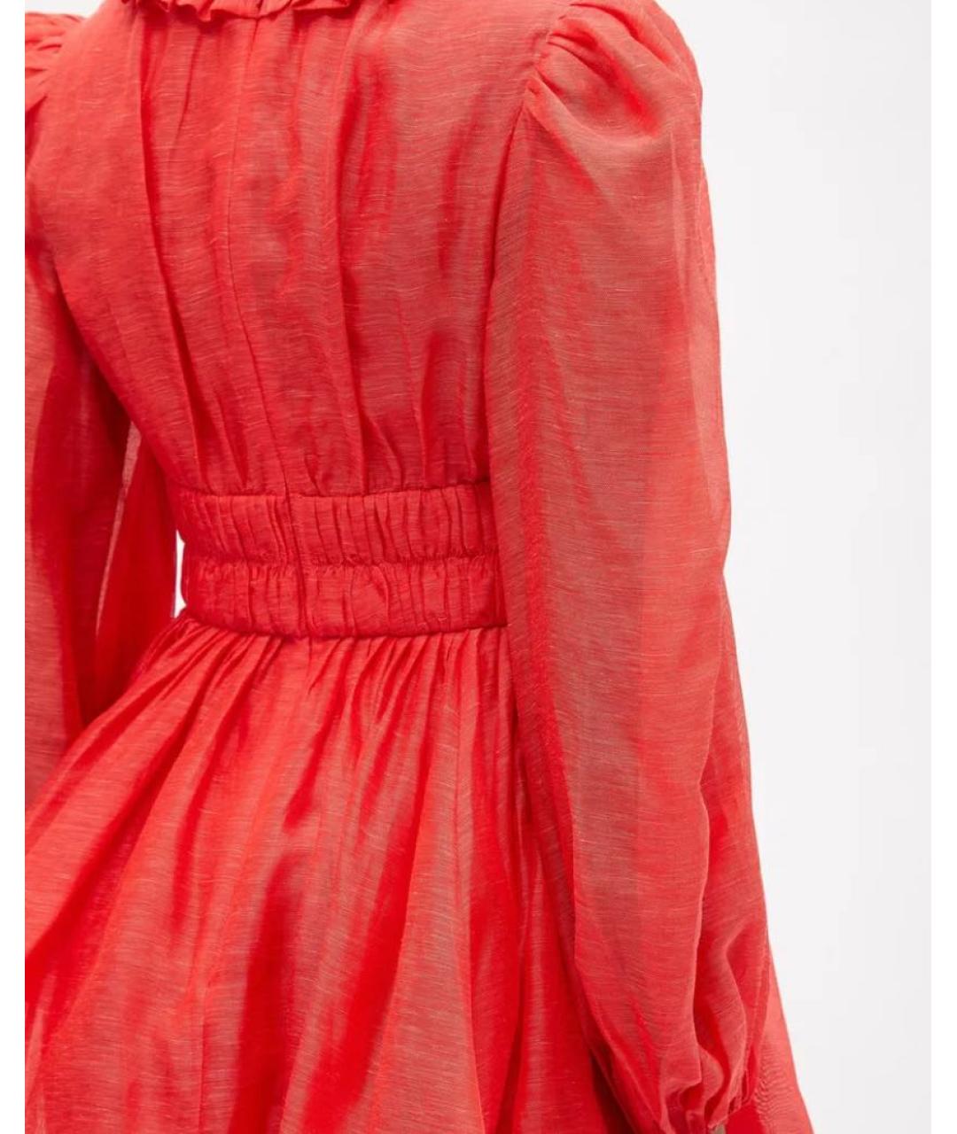 ZIMMERMANN Красное льняное платье, фото 4
