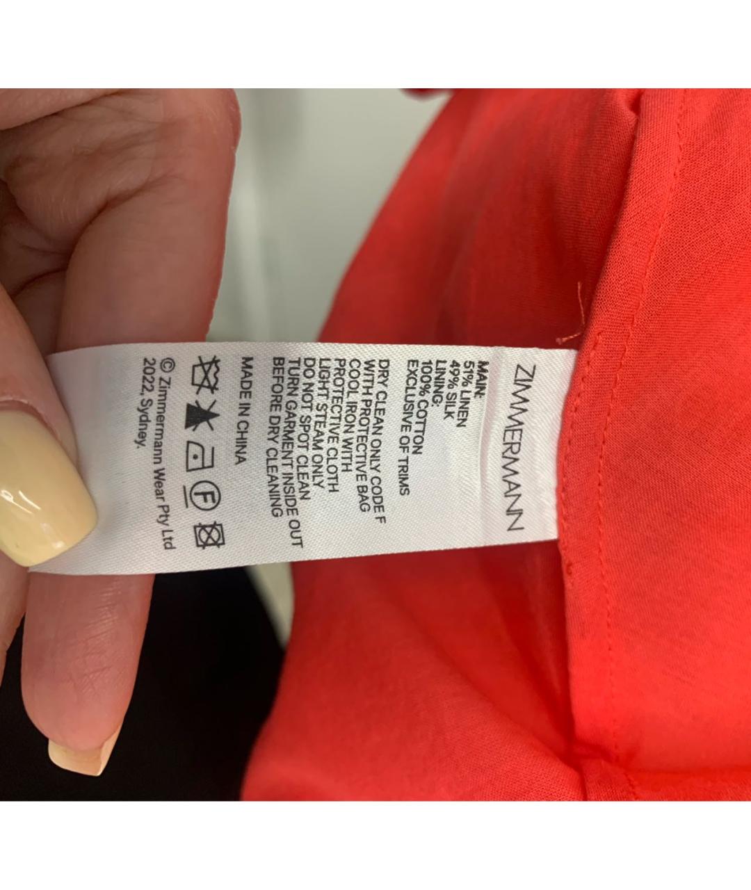 ZIMMERMANN Красное льняное платье, фото 7