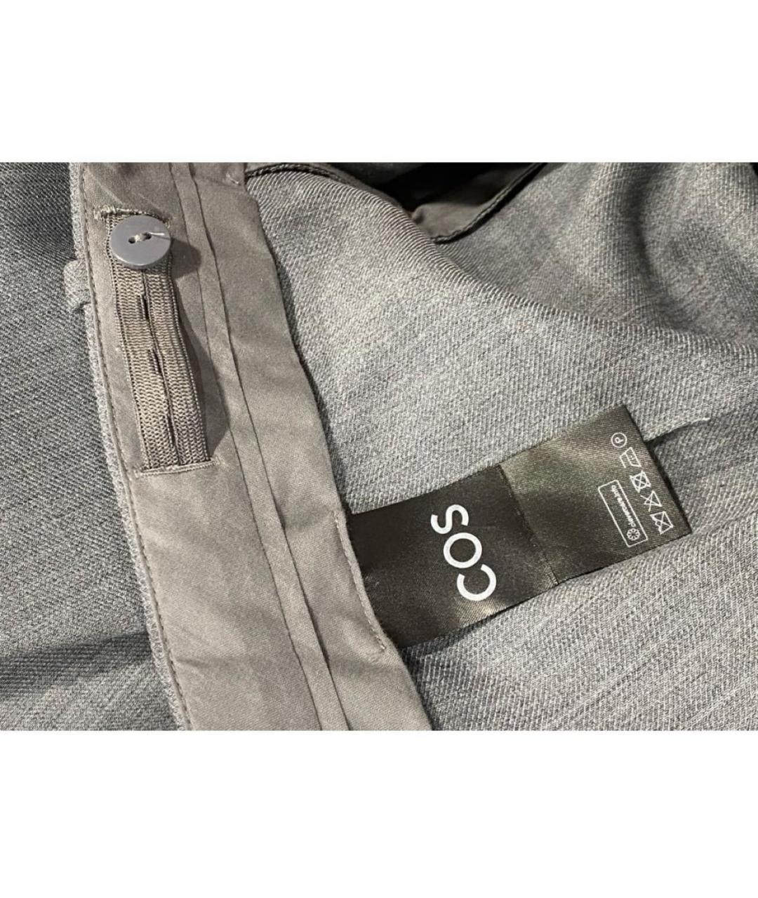 COS Серые шерстяные брюки широкие, фото 6