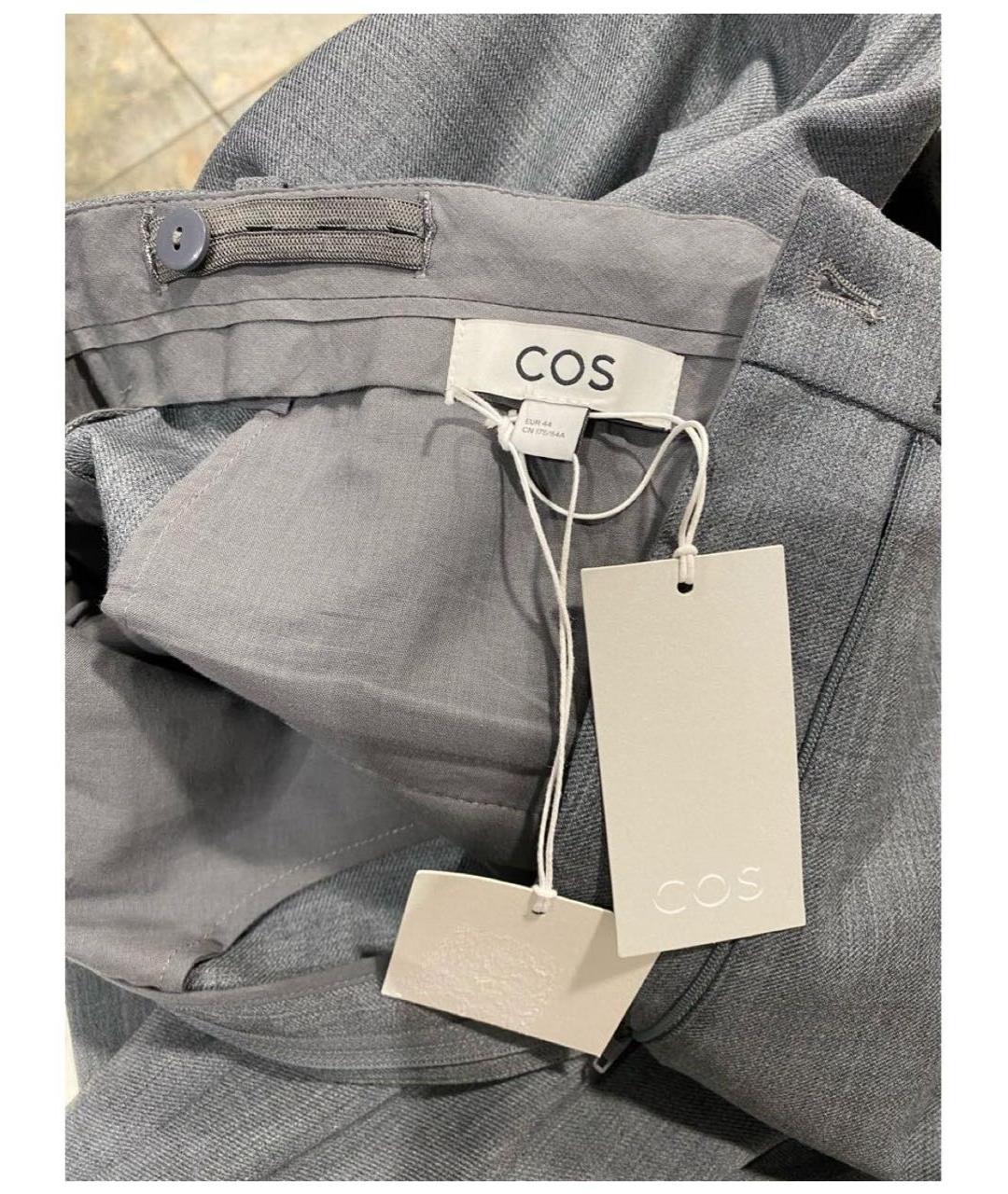 COS Серые шерстяные брюки широкие, фото 5