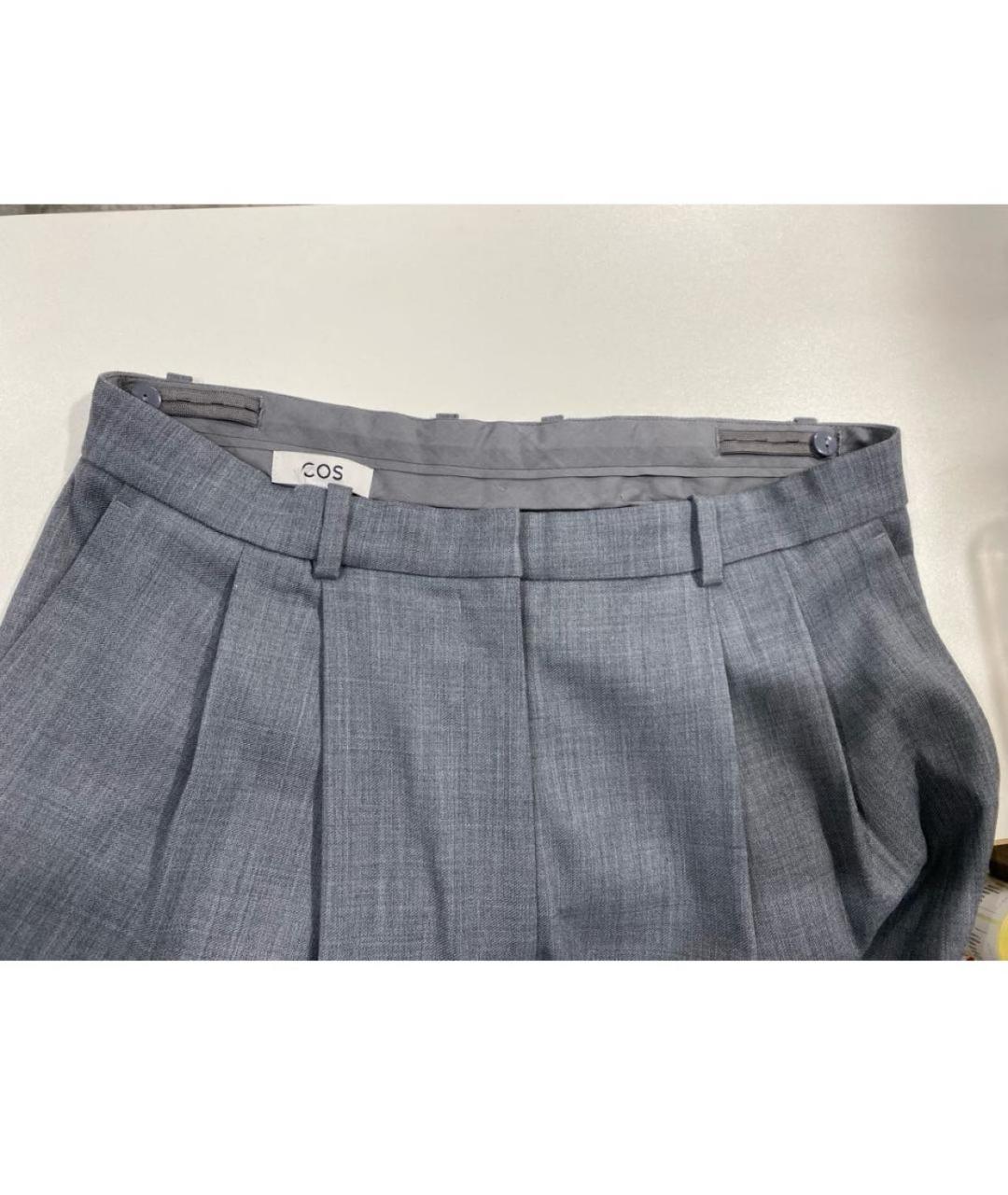 COS Серые шерстяные брюки широкие, фото 4