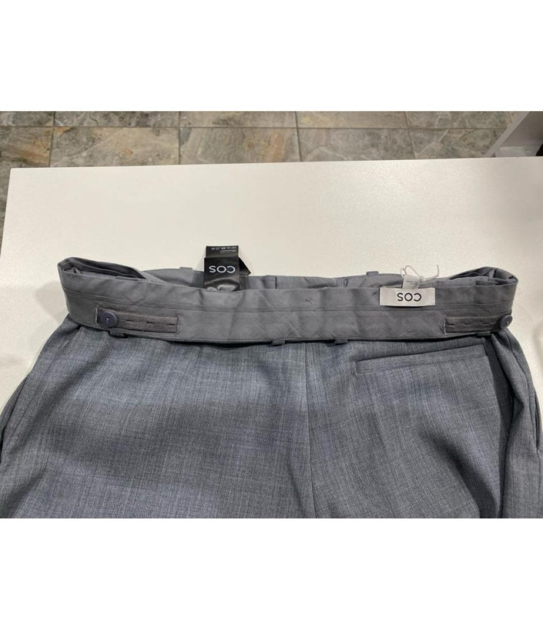 COS Серые шерстяные брюки широкие, фото 3