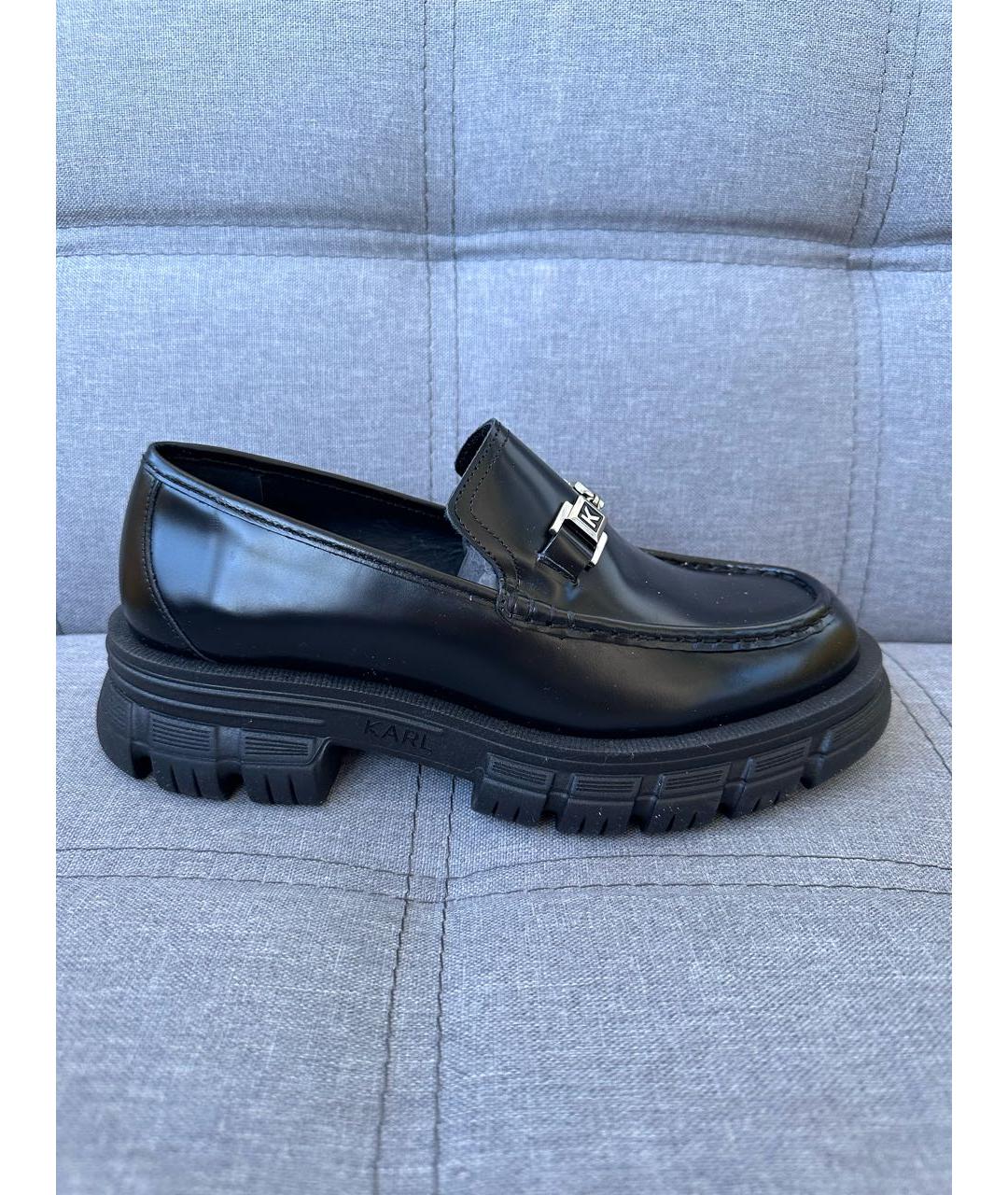 KARL LAGERFELD Черные кожаные лоферы, фото 6