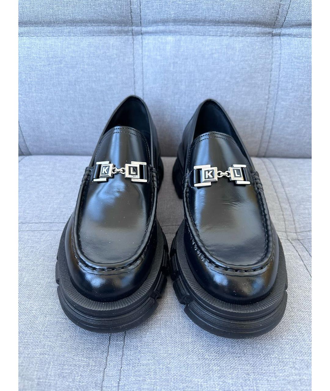 KARL LAGERFELD Черные кожаные лоферы, фото 2