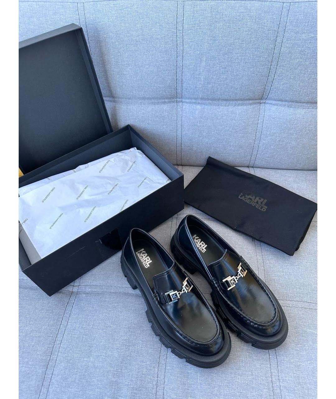 KARL LAGERFELD Черные кожаные лоферы, фото 5