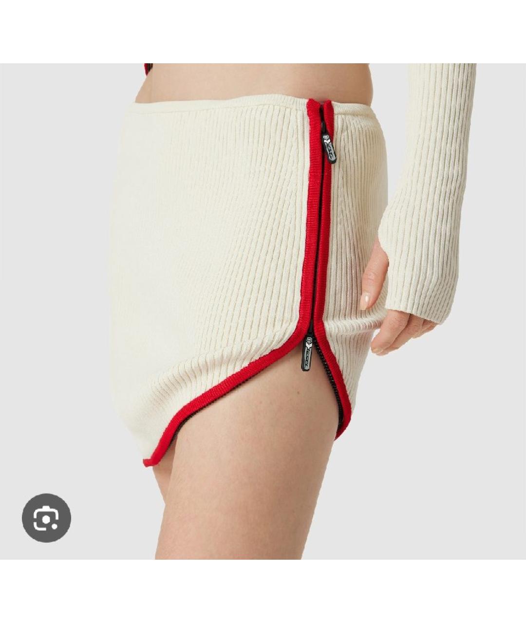 DIESEL Белая вискозная юбка мини, фото 2