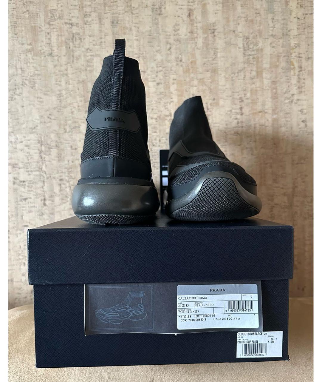 PRADA Черные высокие кроссовки / кеды, фото 3