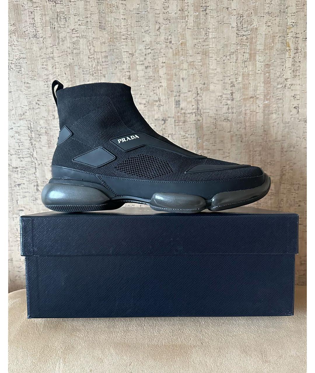 PRADA Черные высокие кроссовки / кеды, фото 4