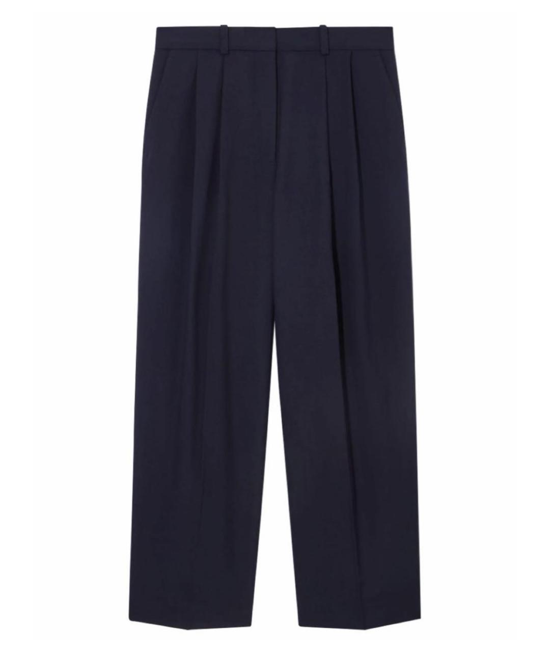 COS Темно-синие шерстяные брюки широкие, фото 9