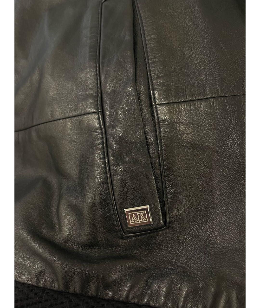 ARMANI EXCHANGE Черная кожаная куртка, фото 5