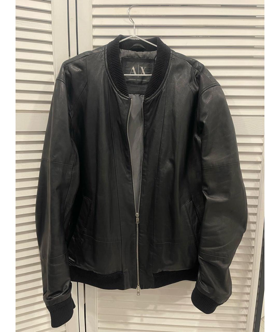 ARMANI EXCHANGE Черная кожаная куртка, фото 8