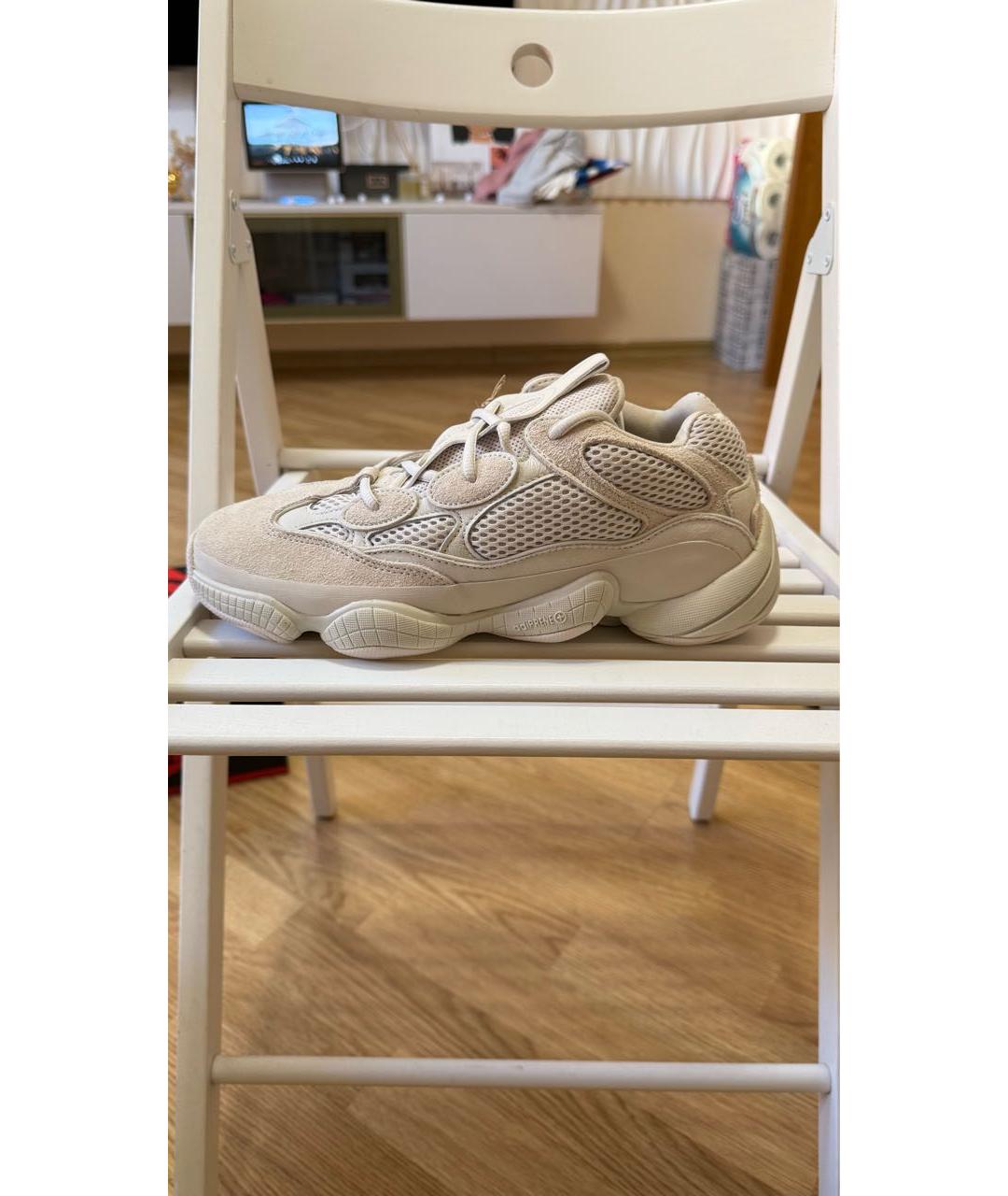 ADIDAS YEEZY Бежевые текстильные низкие кроссовки / кеды, фото 7