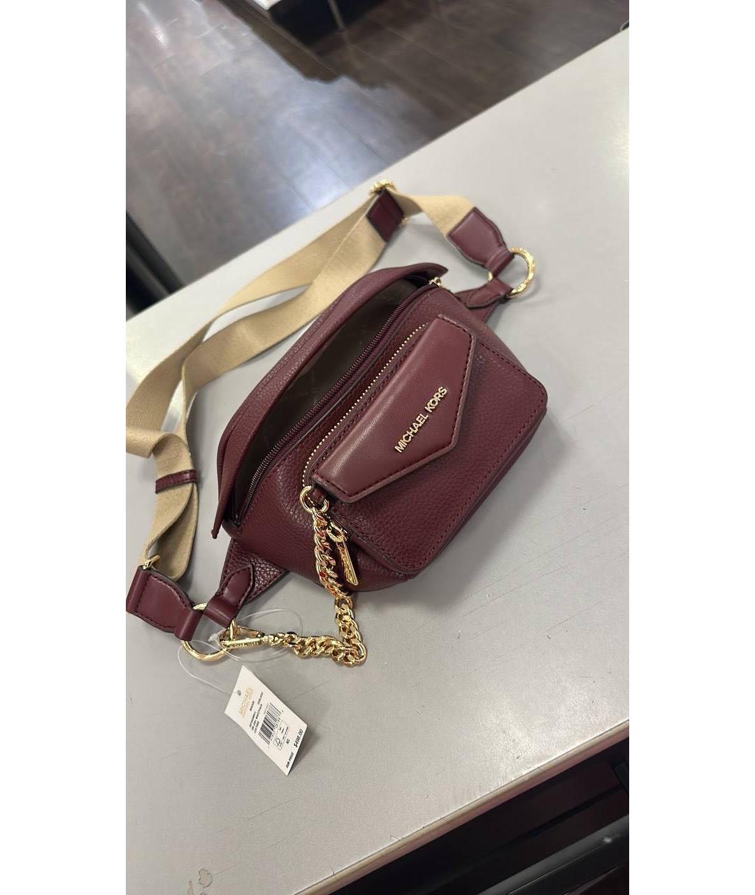 MICHAEL KORS Бордовая поясная сумка, фото 3