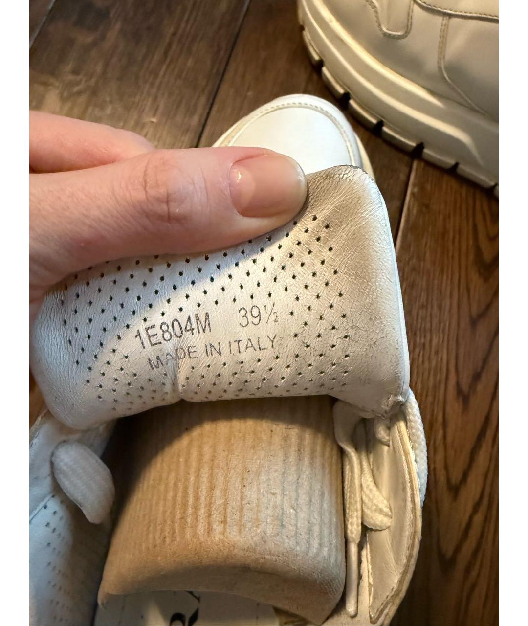 PRADA Белые кожаные кроссовки, фото 6