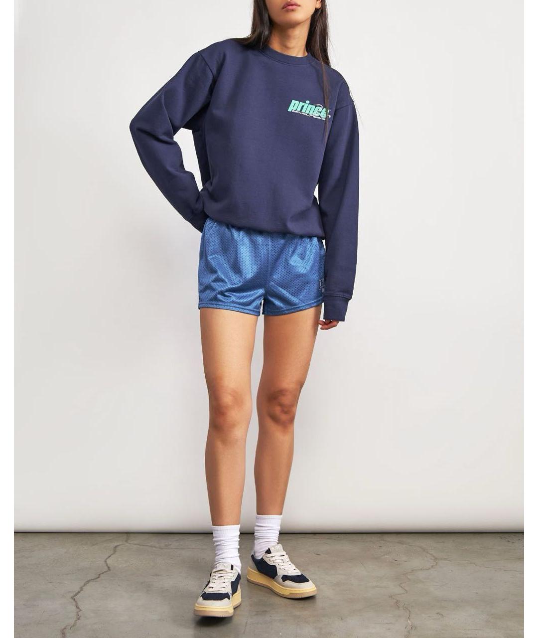 SPORTY AND RICH Синие полиэстеровые шорты, фото 7