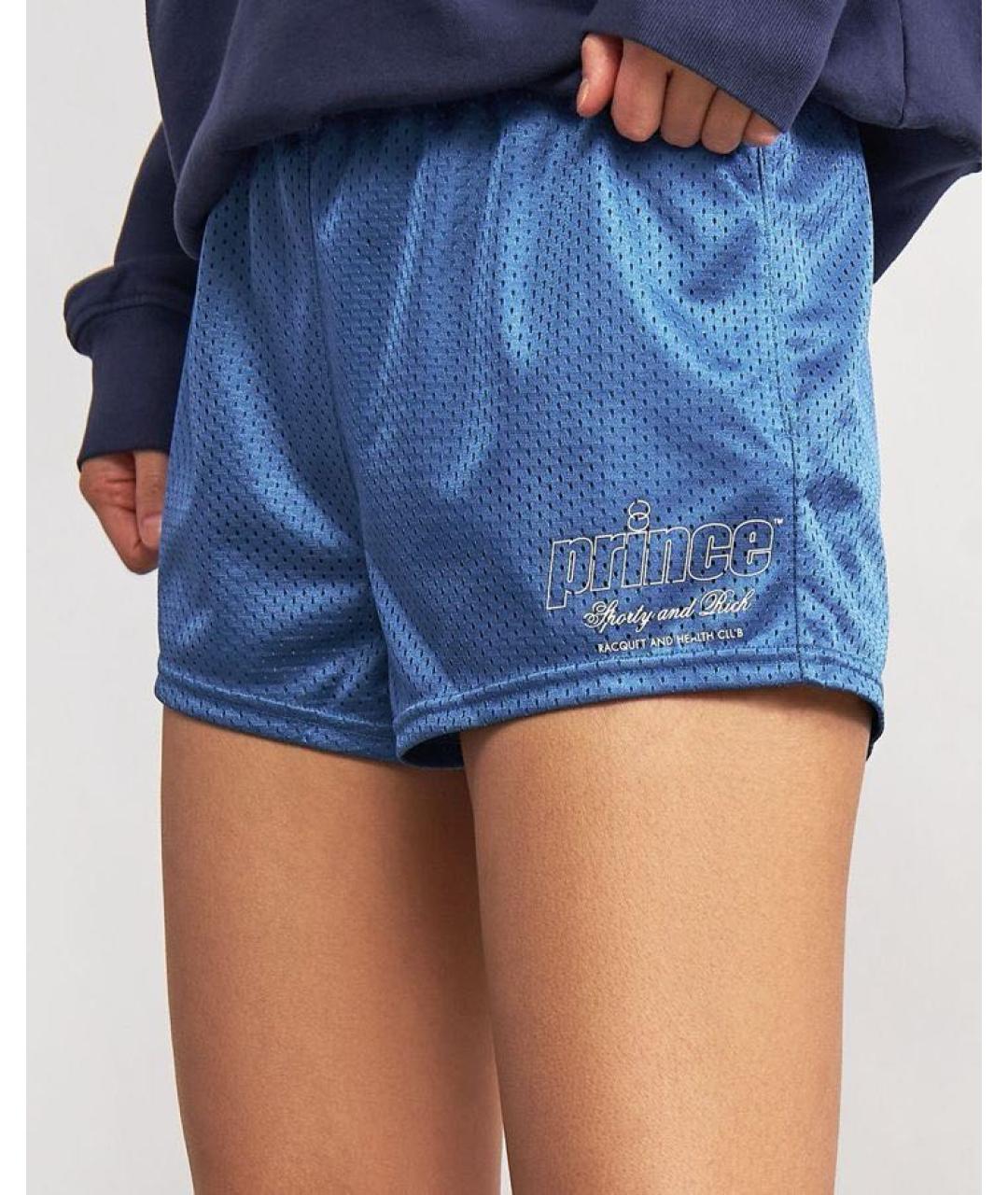 SPORTY AND RICH Синие полиэстеровые шорты, фото 6
