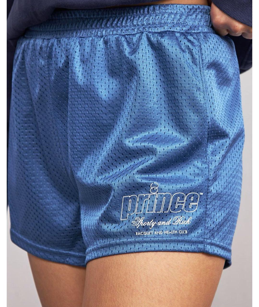 SPORTY AND RICH Синие полиэстеровые шорты, фото 5