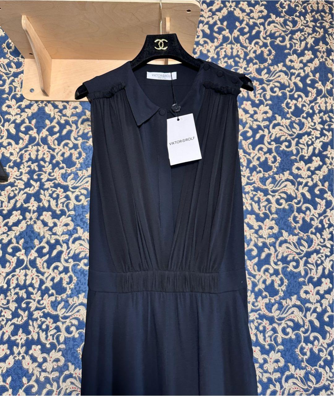 VICTOR AND ROLF Черный шелковый комбинезон, фото 3