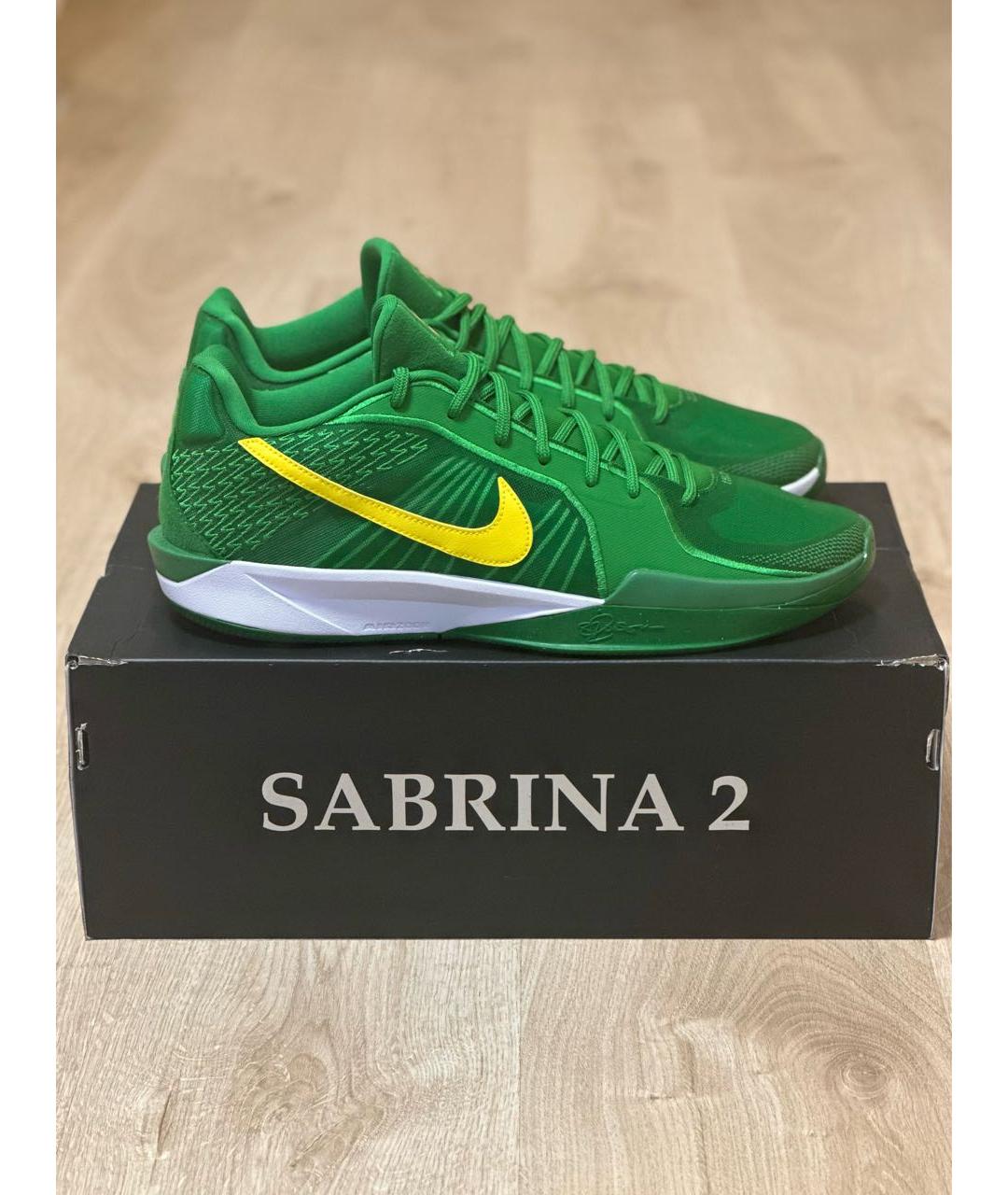 NIKE Зеленые текстильные низкие кроссовки / кеды, фото 7