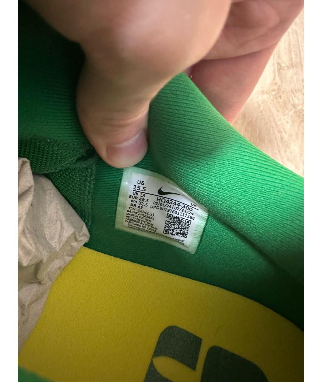 NIKE Зеленые текстильные низкие кроссовки / кеды, фото 6