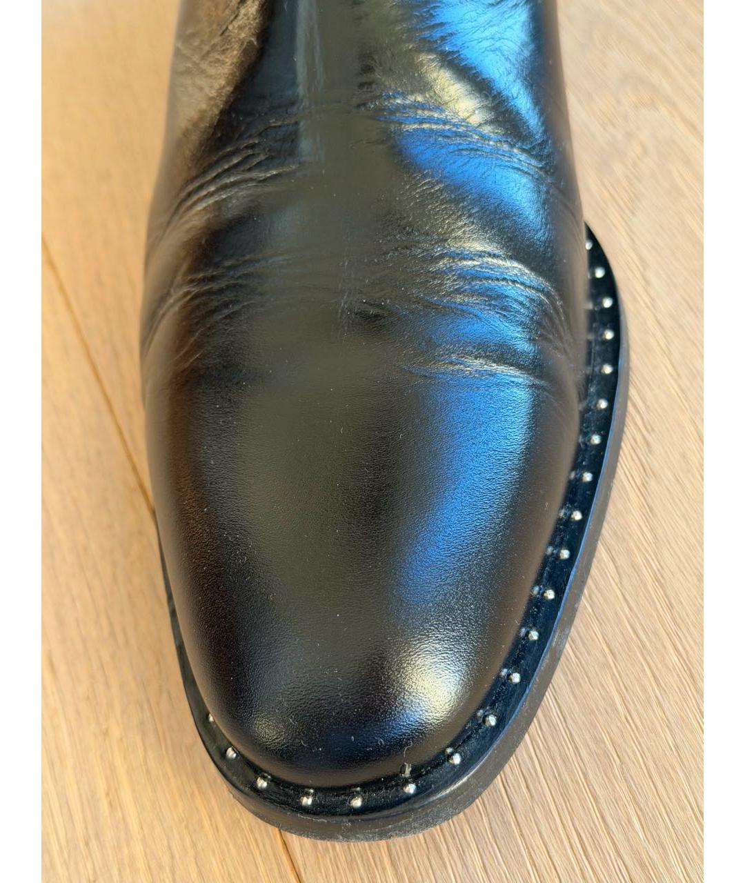 SAINT LAURENT Черные кожаные низкие ботинки, фото 7