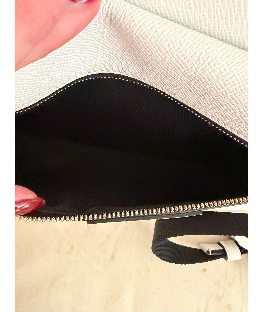 LOUIS VUITTON Белая кожаная сумка через плечо, фото 4